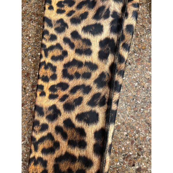 Terez Women's Beige Leopard Goals Activewear Hi-Shine Leggings Pants Size Small - Picture 3 of 14